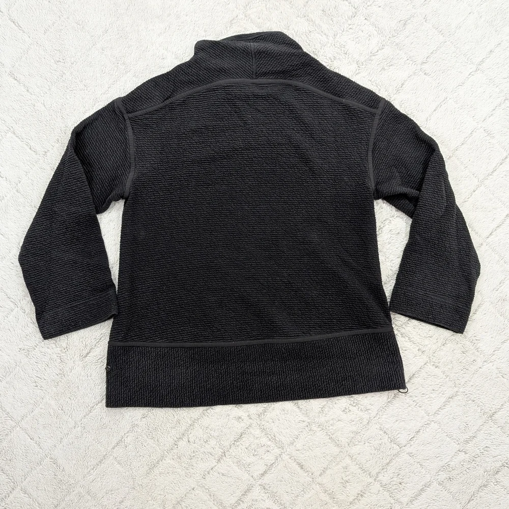 Lululemon Sweatshirt Womens 10 Black On Repeat Mock Neck Textured Cozy